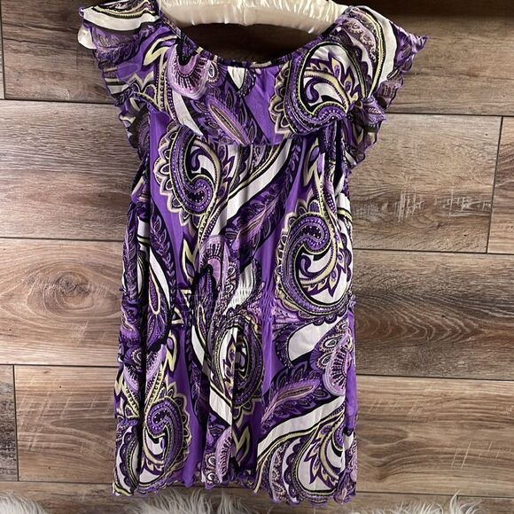 Apt 9 Ladies Sleeveless Dress Top, Size Small, Purple, Black & White - Picture 6 of 6